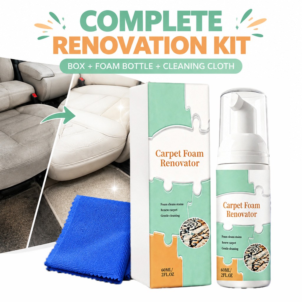 Seat Cleaner Fabric - Carpet Foam Stain Remover Waterless Dry